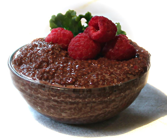 chocolate-raspberry chia pudding